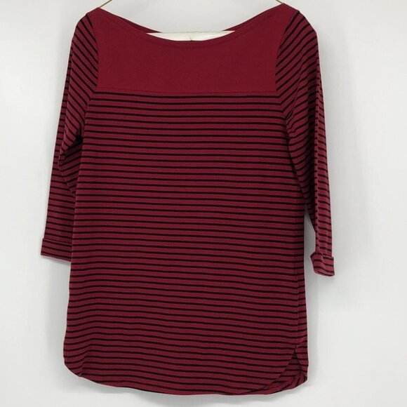 NWT- Reitman's Red & Black Striped 3/4 Sleeve T shirt XS - Picture 2 of 16